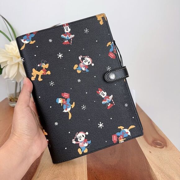 NWT‎ Coach Disney X Coach Notebook With Holiday Print - Picture 1 of 5